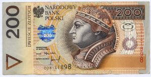 Billete más grande de Polonia, 200 zlotys (unos 50 euros) Zloty